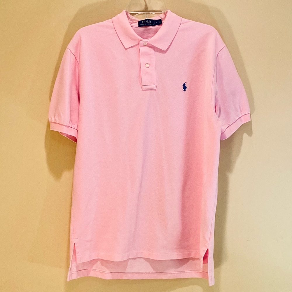 🌟5xHP🌟NWOT Polo Ralph Lauren Pink Polo Blue Label Shirt L